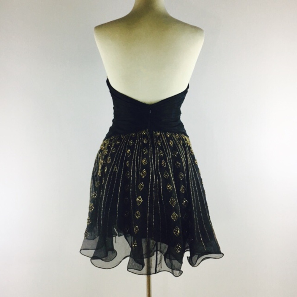 ✨Tony Bowls✨ Black and Hold Cocktail Dress - Picture 2 of 5